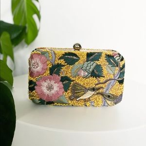 Zara beaded embroidered clutch purse